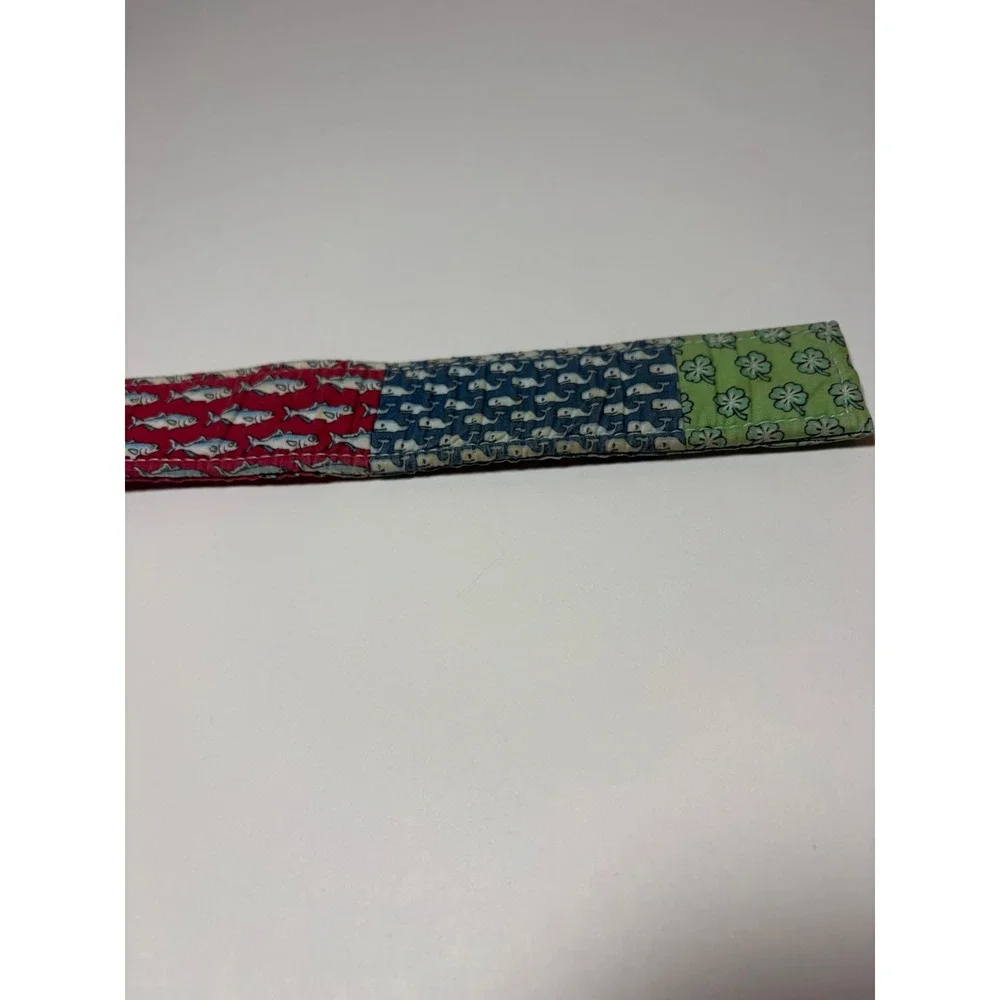 Vineyard Vines Patchwork D-Ring Belt Women's Medium Whale Nautical Preppy 39